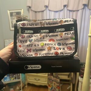 LeSportsac Black Cosmetic Bag with Zipper